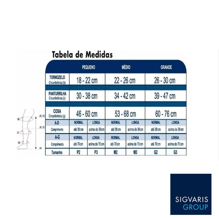 Encontraproduto.com.br - Meia de Compressão Sigvaris Algodao Super 3/4 Compressão 20-30 Pé Fechado