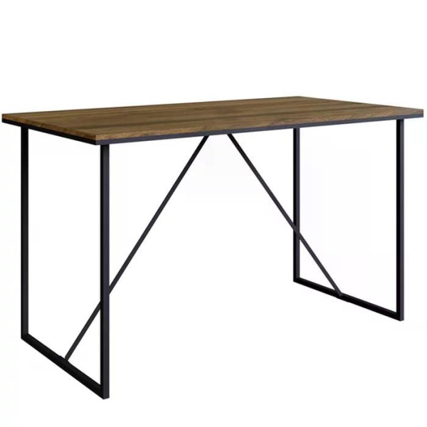 Encontraproduto.com.br - Kit Industrial para Escritório com Mesa e Estante com 2 Portas - Preto/Carvalho