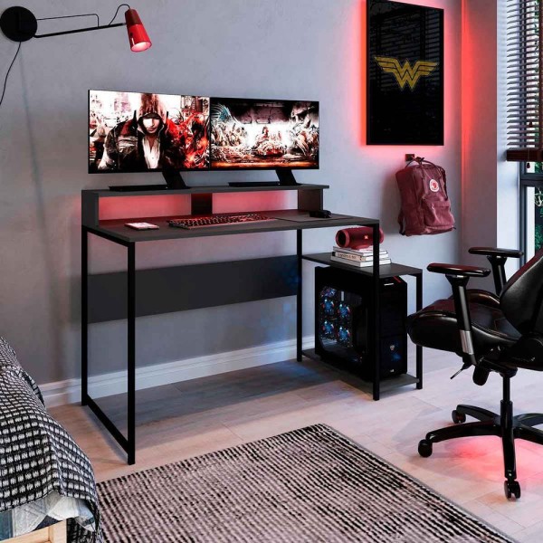 Encontraproduto.com.br - Mesa Gamer Ryze 4500 Preta/grafite Placa E Ponto