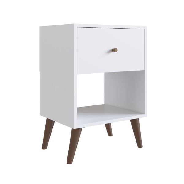 Encontraproduto.com.br - Mesa de Cabeceira com 1 Gaveta - Branco