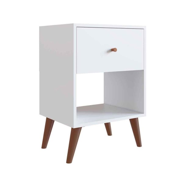 Encontraproduto.com.br - Mesa de Cabeceira com 1 Gaveta - Branco
