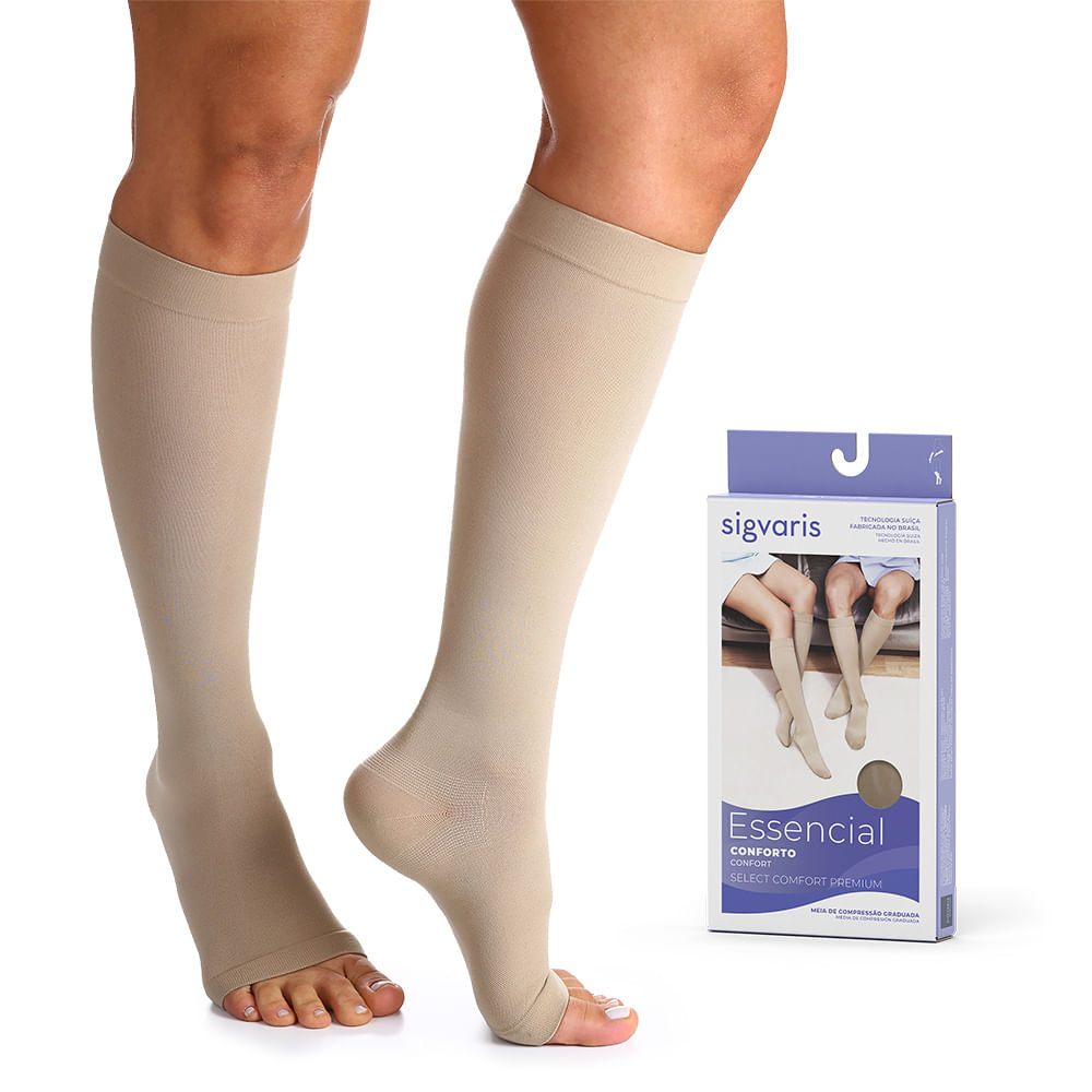 Encontraproduto.com.br - Meia Sigvaris Select Comfort Premium 3/4 - 20-30 G Normal Sem Ponteira