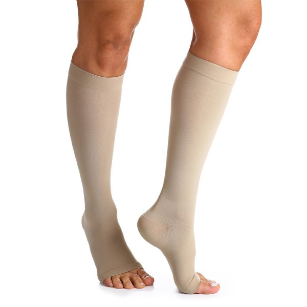 Encontraproduto.com.br - Meia Panturrilha (3/4) Sigvaris Select Comfort Premium 20-30 mmHg P (Tamanho Pequeno) Normal, Ponteira Aberta, Cor Natural