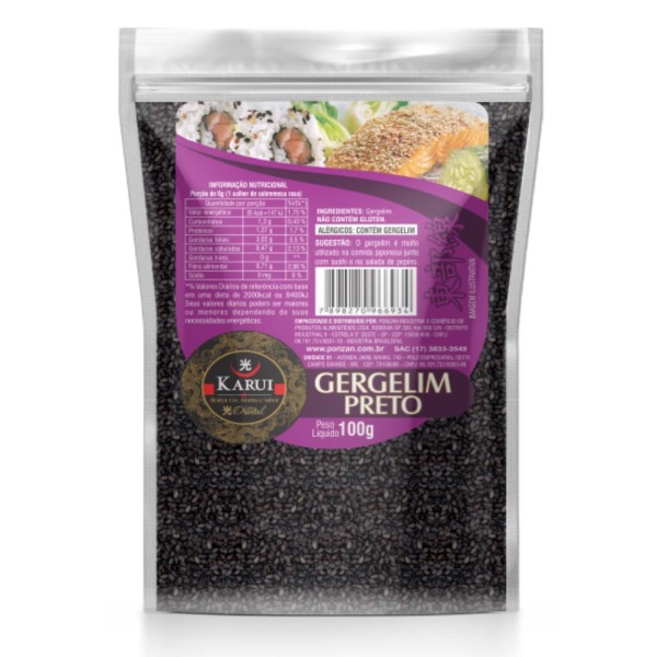 Encontraproduto.com.br - Gergelim Preto Karui 100g