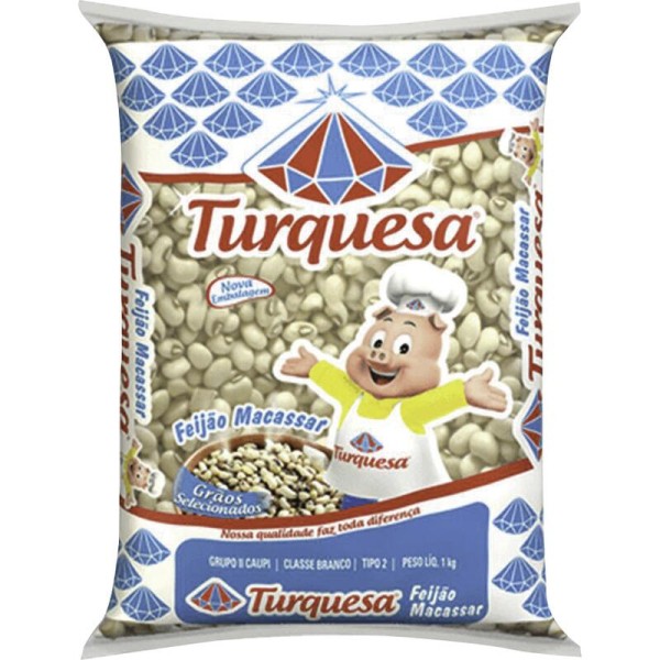 Encontraproduto.com.br - Feijão Macassar Turquesa Pacote com 1kg