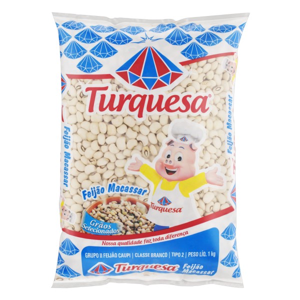 Encontraproduto.com.br - Feijão Macassar Turquesa Pacote com 1kg