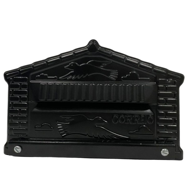 Encontraproduto.com.br - Caixa De Correios Pombinho Preta De Grade Grande 20x25x12cm Preto