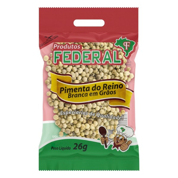 Encontraproduto.com.br - Pimenta-do-Reino Branca em Grãos Federal 26 g