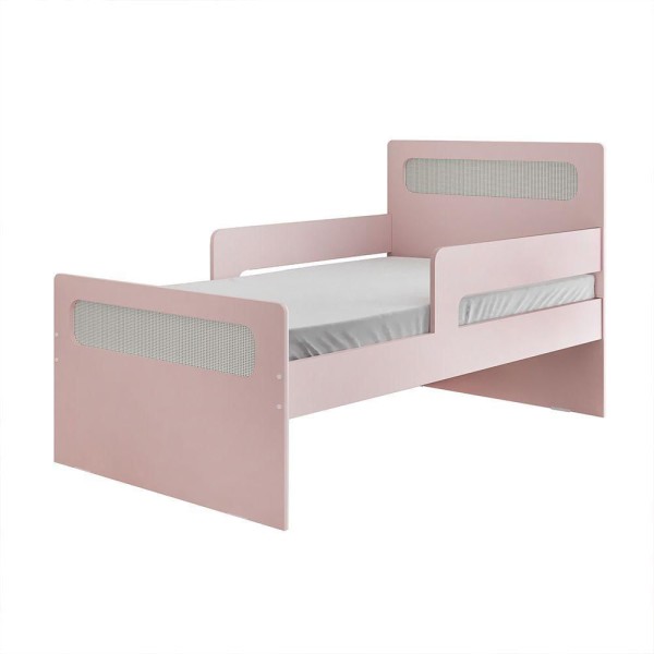 Encontraproduto.com.br - Cama Juvenil Solteiro Isa Com Grade Lateral Rose - Cor: Rosa