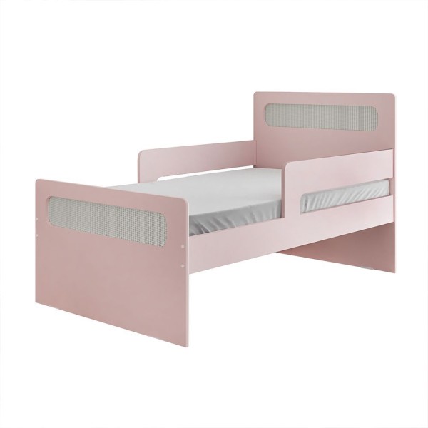Encontraproduto.com.br - Cama Juvenil Solteiro Isa Com Grade Lateral Rose - Cor: Rosa