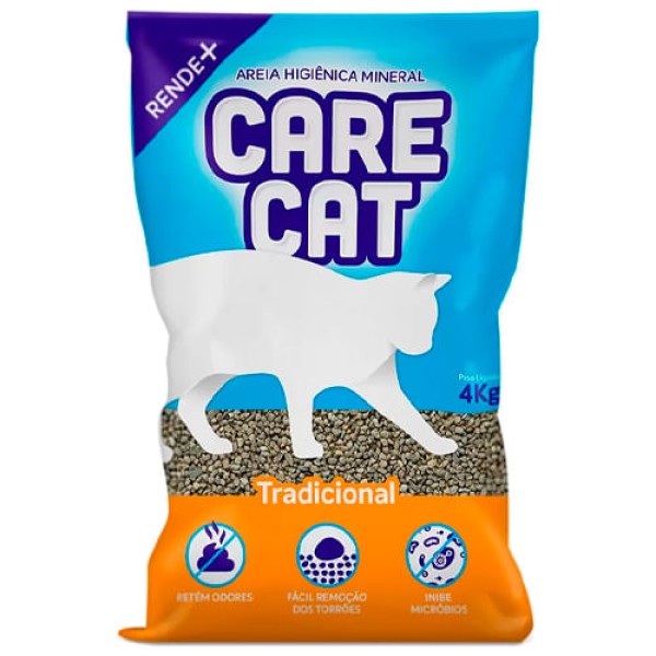 Encontraproduto.com.br - Areia Higiênica Carecat Tradicional para Gatos 4kg