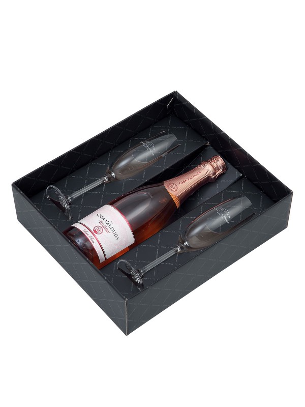 Kit Esp. Arte Rose Brut C/01 Garrafa e 2 Taças