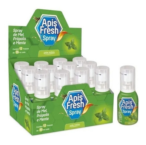 Encontraproduto.com.br - Kit 12 Aromatizante Bucal Apis Fresh Spray Menta