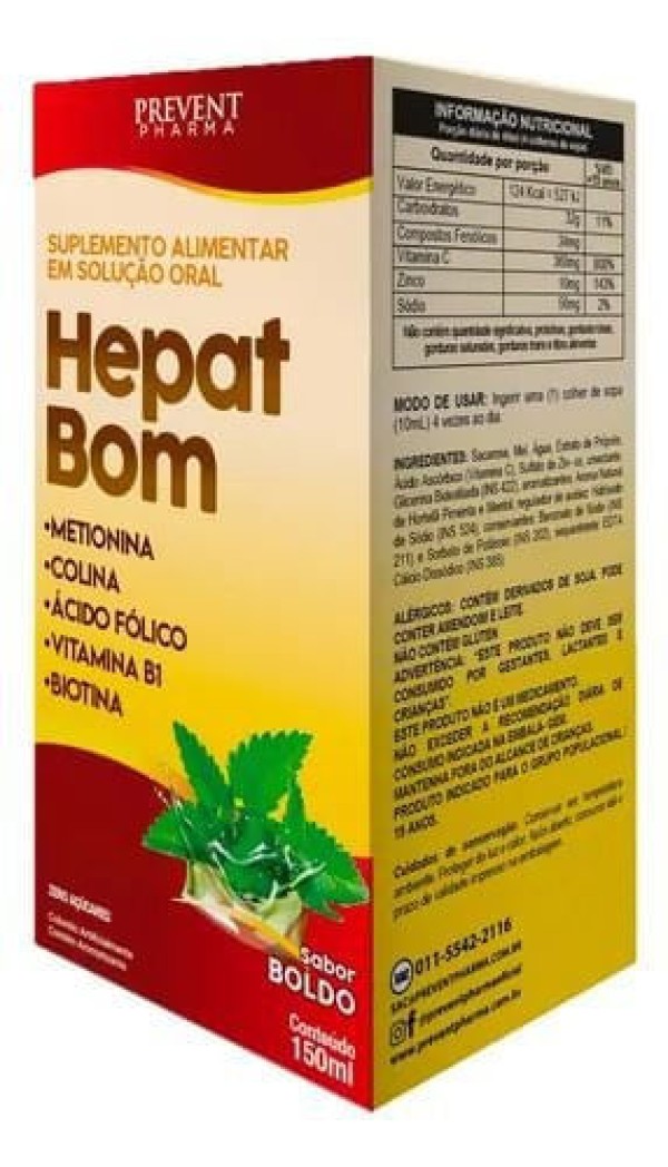 Encontraproduto.com.br - Hepat Bom 150 Ml Colina+Assoc Prevent Pharma
