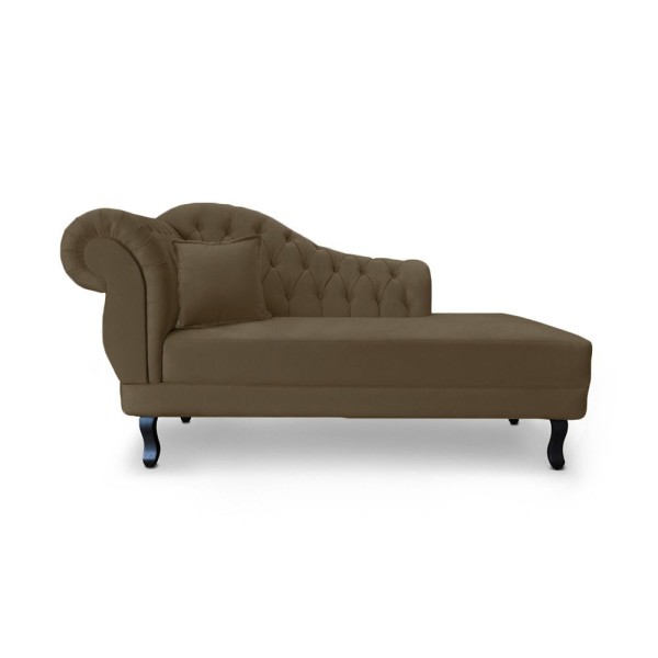 Encontraproduto.com.br - Recamier Divã Nairobi L/direiro 1,60m Suede Marrom - Am Interiores