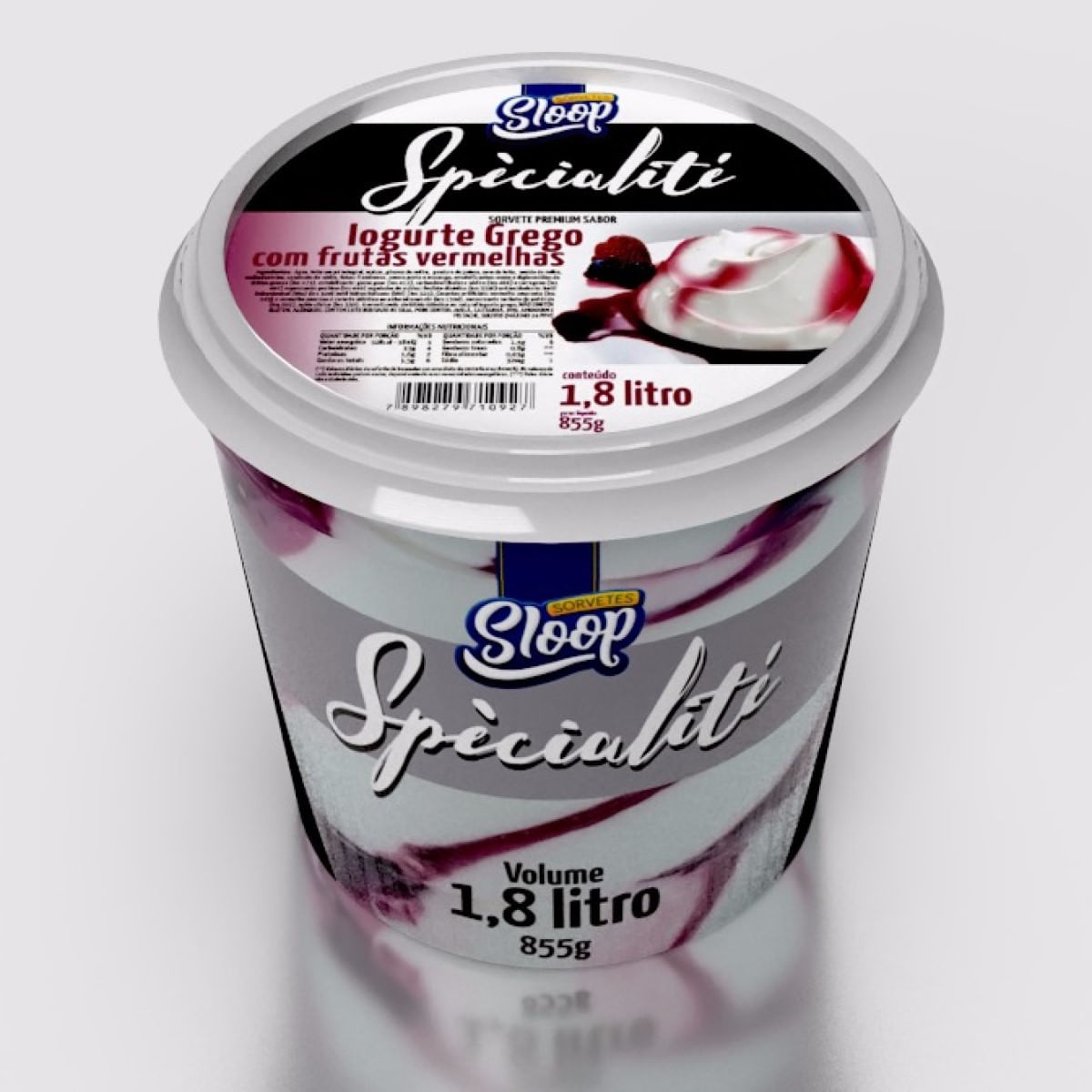 Encontraproduto.com.br - Sorvete Sloop Grego com Frutas 1,8l