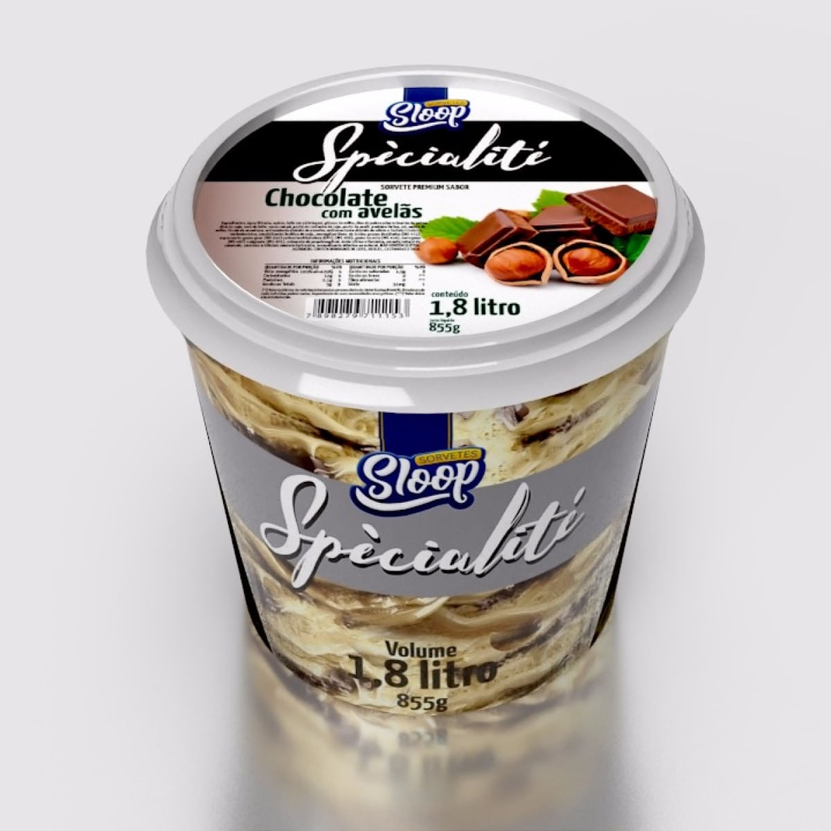 Encontraproduto.com.br - Sorvete Sloop Chocolate com Avelã Pote com 1,8L