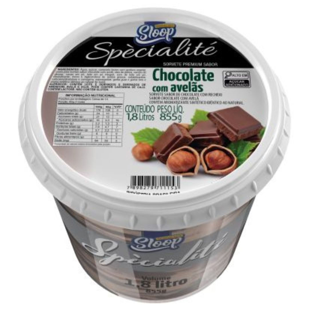 Encontraproduto.com.br - Sorvete Sloop Chocolate com Avelã Pote com 1,8L