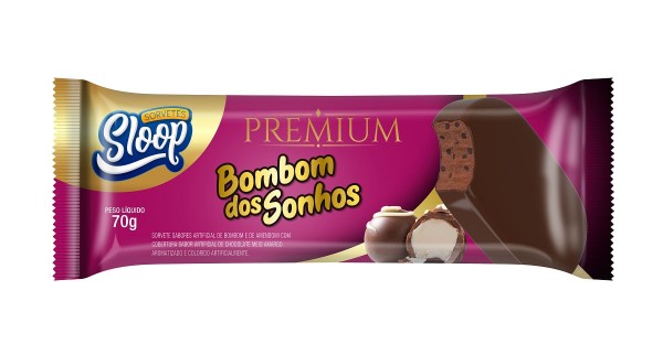 Encontraproduto.com.br - Picole Sloop Bombom Dos Sonhos 70G