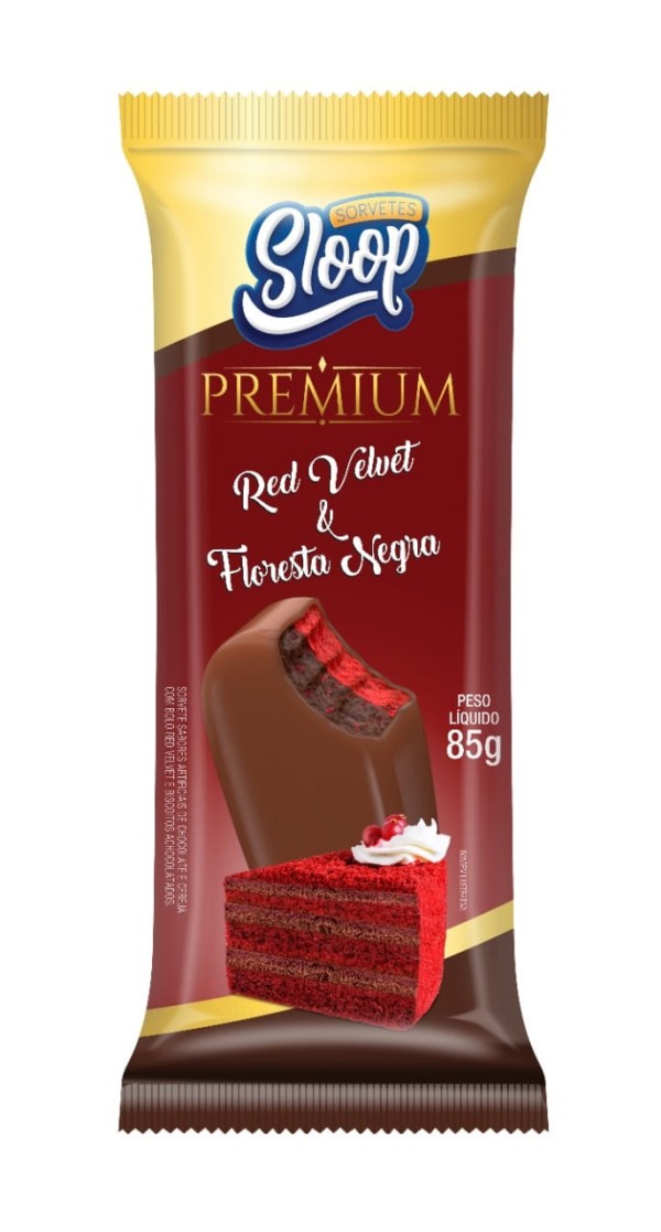 Encontraproduto.com.br - Picole Sloop Red Velvet E Floresta Negra 85G