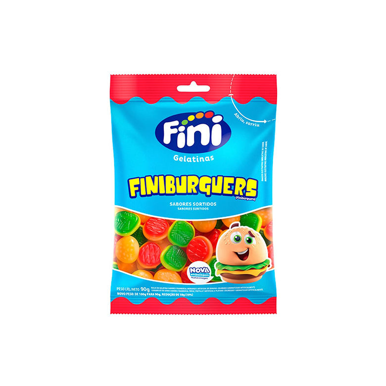 Encontraproduto.com.br - Bala de Gelatina Hamburguer 90g - Fini
