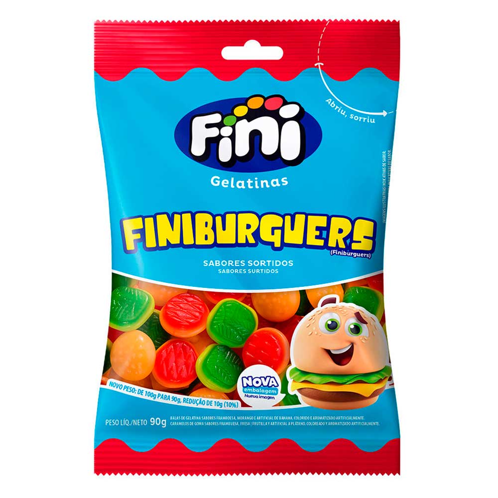 Encontraproduto.com.br - Bala de Gelatina Hamburguer 90g - Fini