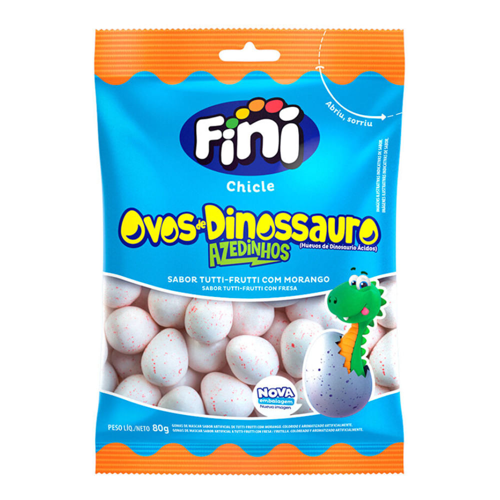 Encontraproduto.com.br - Chiclete Fini Ovos De Dinossauro Azedinho 80G