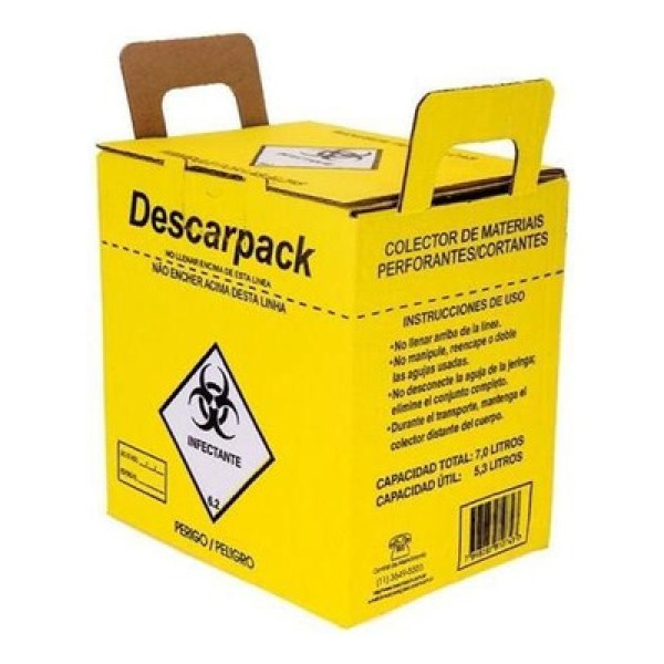 Encontraproduto.com.br - Descartex Coletor de Material Perfurante e Cortante Descarpack 3L