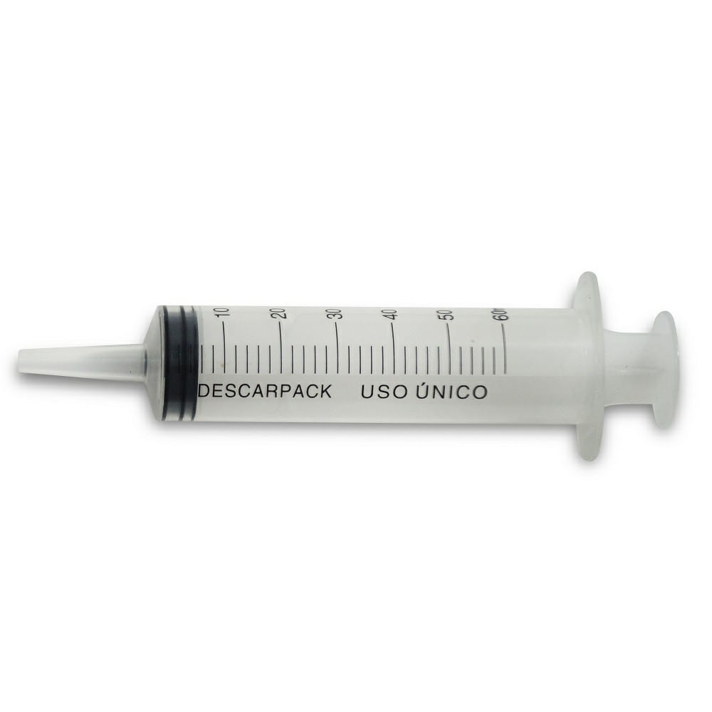 Encontraproduto.com.br - Seringa Descartável Sem Agulha Bico Cateter Descarpack 60ml