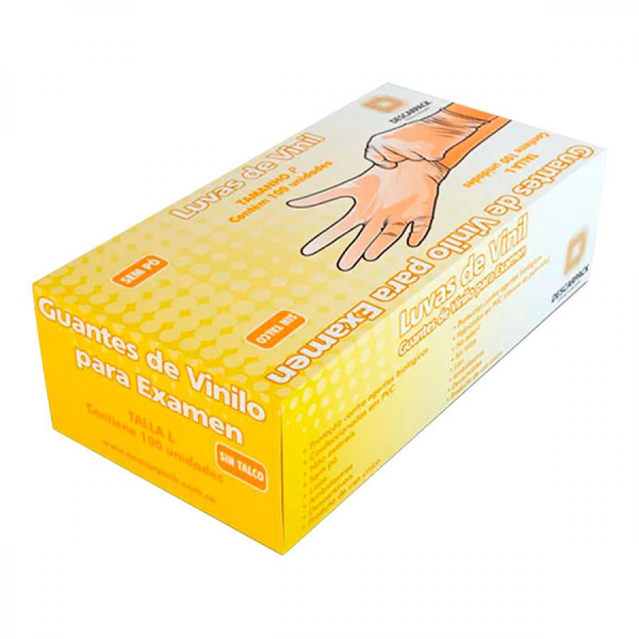 Encontraproduto.com.br - Luva Vinil Descarpack Sem Pó Tamanho P com 100 Unidades