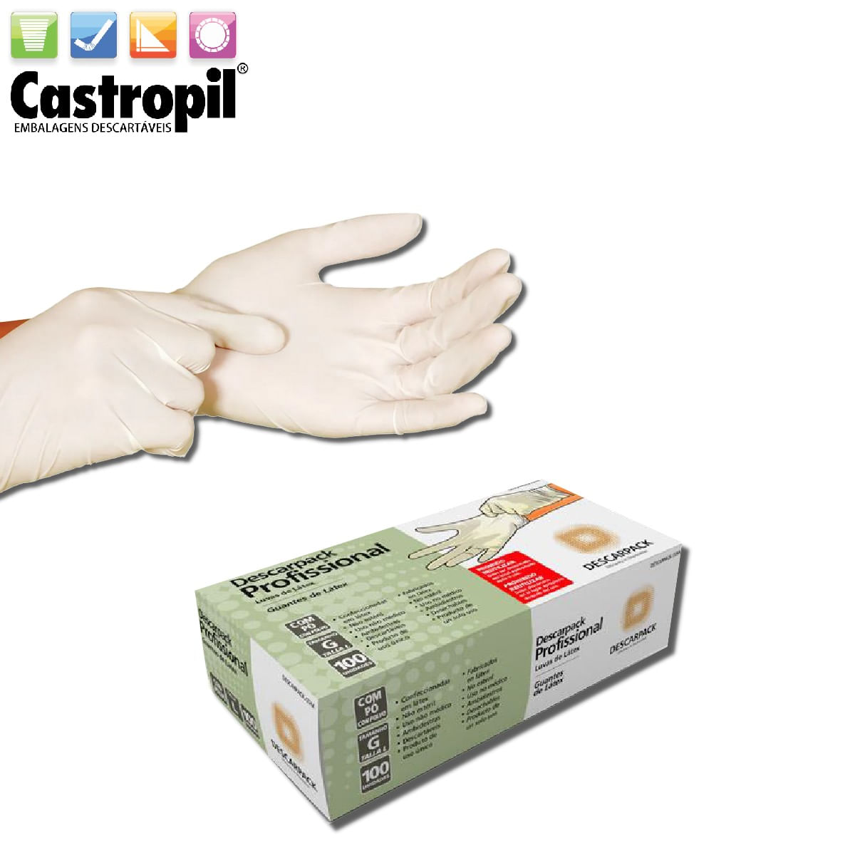 Encontraproduto.com.br - Descarpack Luva Latex Com Talco M C/100