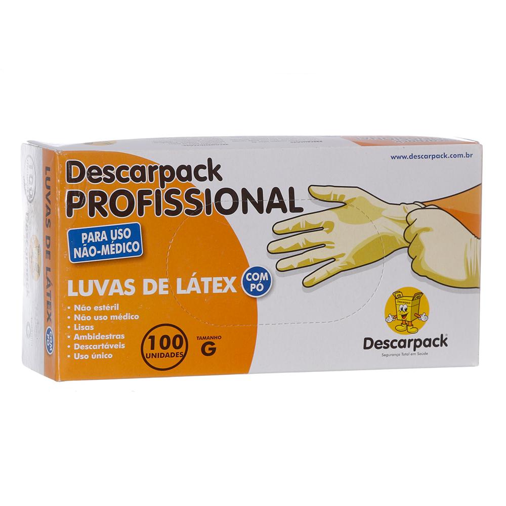 Encontraproduto.com.br - Luva de Látex Descarpack Profissional com Pó - Tamanho G - Com 100 Luvas