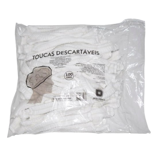 Encontraproduto.com.br - Touca Descartável com Elástico Branca - Descarpack