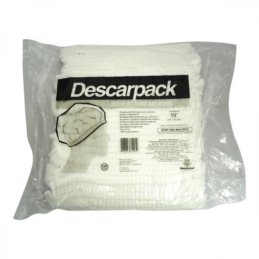 Encontraproduto.com.br - Touca Descartável com Elástico Branca - Descarpack