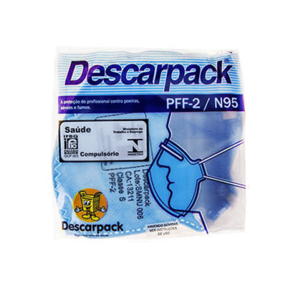 MASCARA N95/PFF2 SEM VALVULA  AZUL DESCARPACK