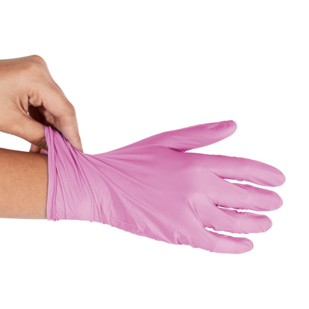 Encontraproduto.com.br - Luva Nitrílica Descarpack Sem Pó Rosa Tam PP - 100 luvas