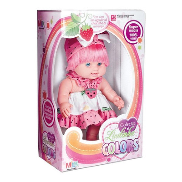 Encontraproduto.com.br - Boneca Lindinha Colors Com Tiara Sortidas 0527 Milk Brinquedos