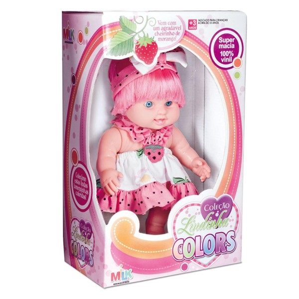 Encontraproduto.com.br - Boneca Lindinha Colors Com Tiara Sortidas 0527 Milk Brinquedos