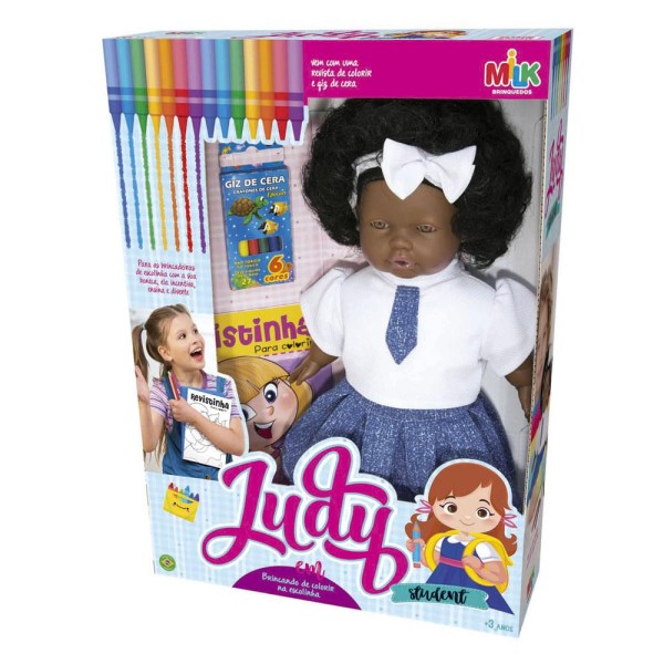 Encontraproduto.com.br - Boneca Judy Estudante Negra Milk Brinquedos 781