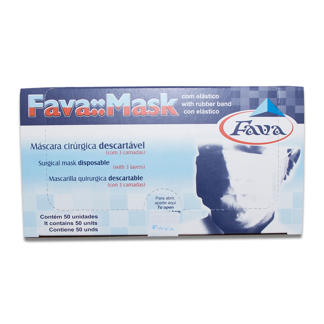 Encontraproduto.com.br - Mascara Cirúrgica com Elásticos Branca 50Un - Fava