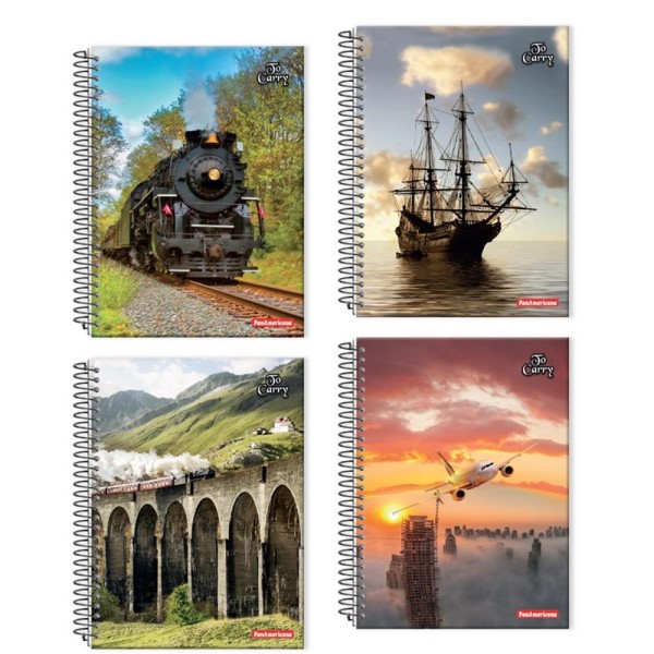Encontraproduto.com.br - Caderno Pan 10mt Grande Capa Dura Force 200f