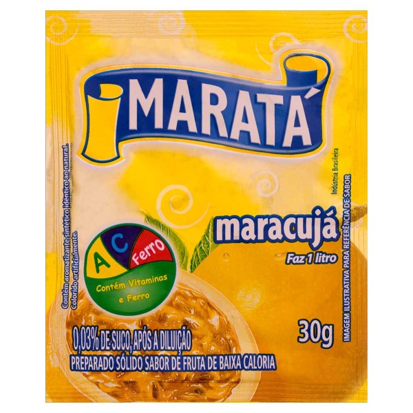 Encontraproduto.com.br - Refresco em Pó Sabor Maracujá Maratá 30g