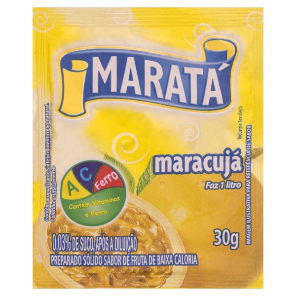 Encontraproduto.com.br - Refresco em Pó Sabor Maracujá Maratá 30g
