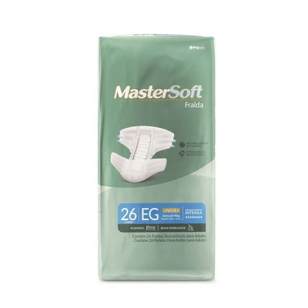 Encontraproduto.com.br - Fralda Geriátrica Mastersoft Econômico Tamanho Eg com 26 Unidades