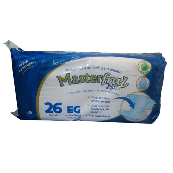Encontraproduto.com.br - Fralda Geriátrica Mastersoft Econômico Tamanho Eg com 26 Unidades