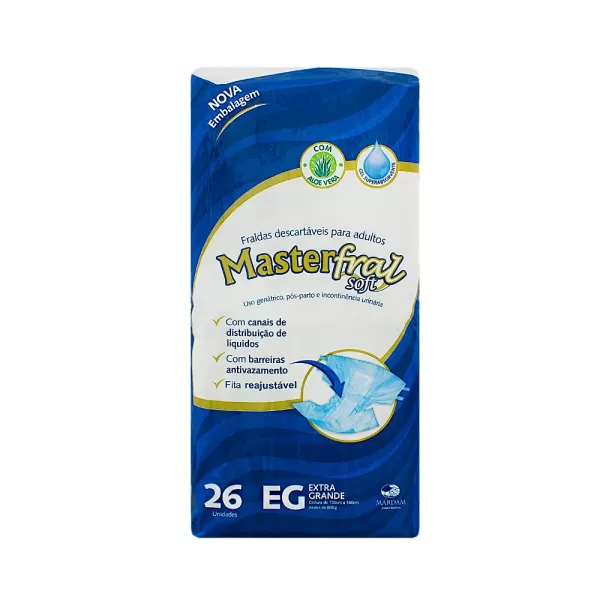 Encontraproduto.com.br - Fralda Geriátrica Mastersoft Econômico Tamanho Eg com 26 Unidades