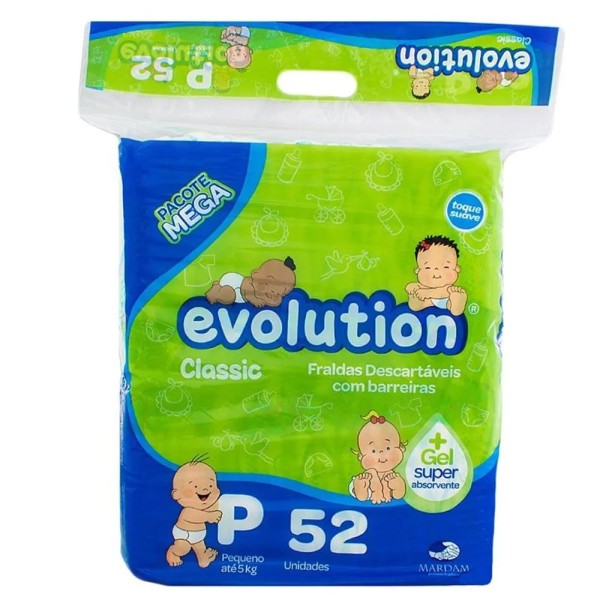 Encontraproduto.com.br - Fralda Dry Evolution Classic Mega P 52 Unidades