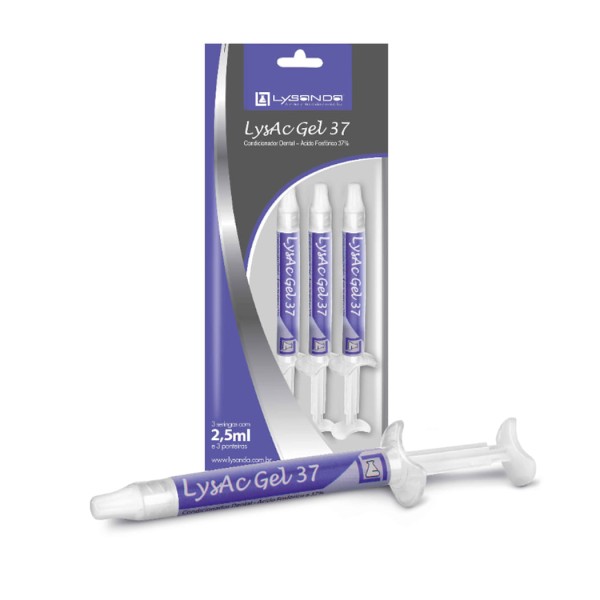 Encontraproduto.com.br - Condicionador Ácido Fosfórico Lysac Gel 37% com 3 Seringas de 2,5ml - Lysanda