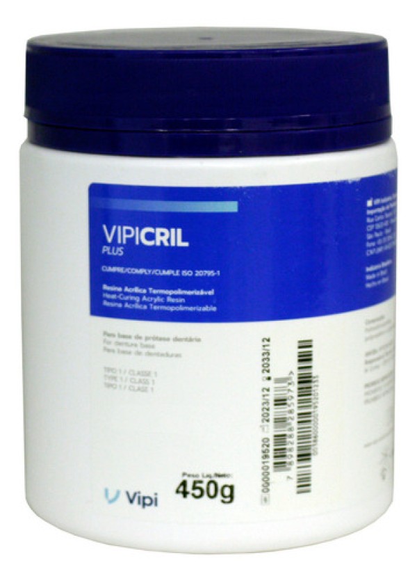 Encontraproduto.com.br - Resina Acrílica Vipi Cril Plus Pó Incolor 450g - Vipi