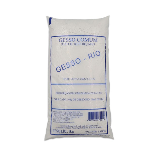 Encontraproduto.com.br - Gesso Comum Tipo II Branco 1kg - Rio